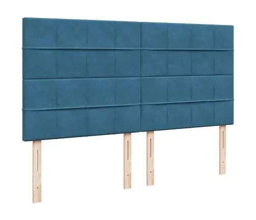 Osmaņu Gultas Rāmis Ar Matračiem Tumši Zils 200X200Cm Audums Vidaxl