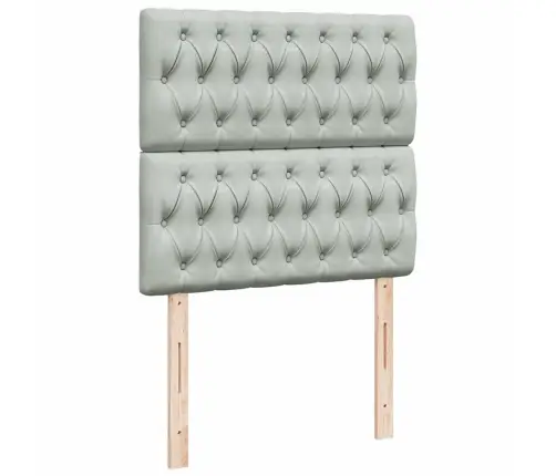 Ottomani Voodiraam Madratsitega, Helehall, 160X200 cm Samet