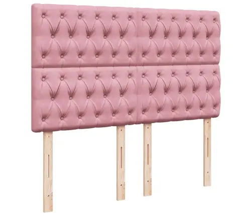 Osmanų Lovos Rėmas Su Čiužiniais, Rožinis, 160X200cm Aksomas