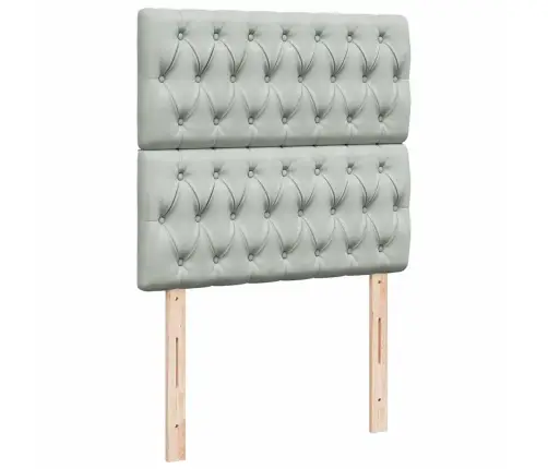 Ottomani Voodiraam Madratsitega, Helehall, 200X200 cm Samet