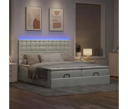 Osmaņu Gultas Rāmis Ar Matračiem Gaiši Pelēks 160X200Cm Audums Vidaxl