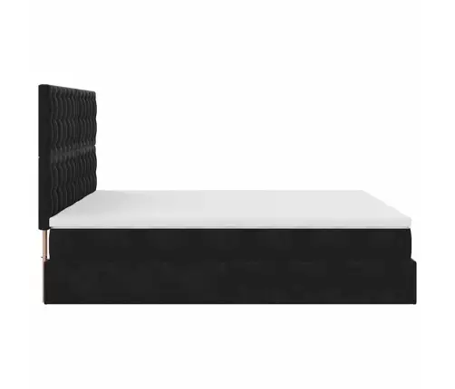 Osmaņu Gultas Rāmis Ar Matračiem Melns 180X200Cm Audums Vidaxl