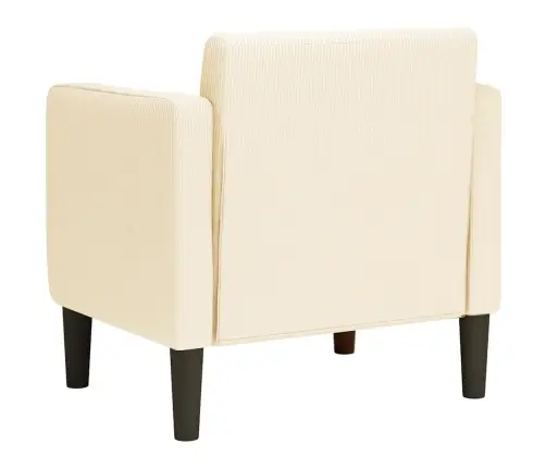 Dīvāna Krēsls Ar Roku Balstiem Krēmkrāsas 54 Cm Velveta Audums Vidaxl