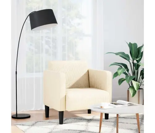 Dīvāna Krēsls Ar Roku Balstiem Krēmkrāsas 54 Cm Velveta Audums Vidaxl