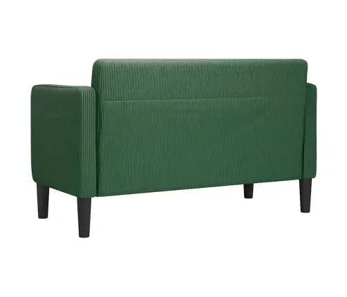 Loveseat Sofa, Tamsiai Žalia, 109cm Velvetinis Audinys