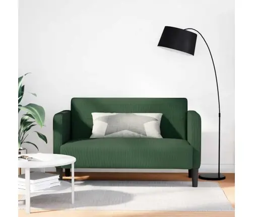 Loveseat Sofa, Tamsiai Žalia, 109cm Velvetinis Audinys