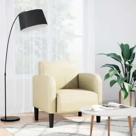 Dīvāna Krēsls Ar Roku Balstiem, Krēmkrāsas, 54 Cm, Mākslīgā Āda Vidaxl