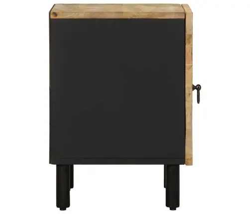 Naktsskapītis Melns 40X33,5X46 Cm Neapstrādāts Mango Masīvkoks Vidaxl