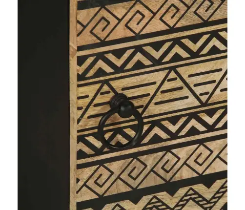 Naktsskapītis Melns 40X33,5X46 Cm Neapstrādāts Mango Masīvkoks Vidaxl