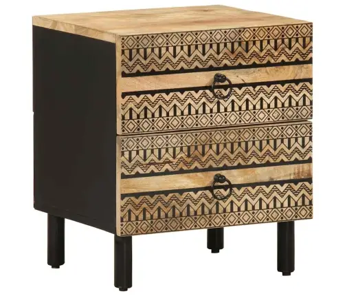 Lovos Spintelė Juoda Masyvo Neapdoroto Medžio Mango