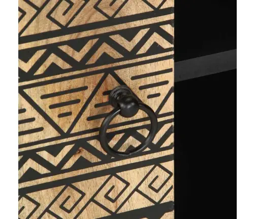 Tv Skapītis Melns 105X33,5X46 Cm Neapstrādāts Mango Masīvkoks Vidaxl