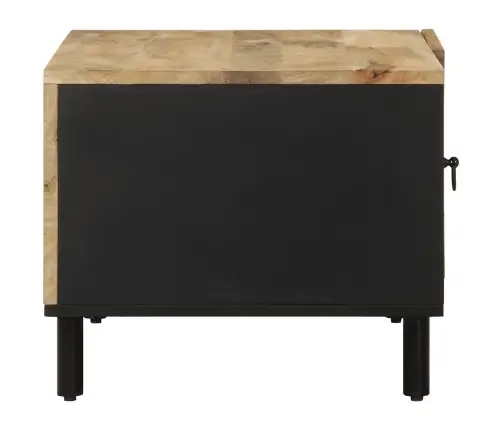 Kafijas Galdiņš, Melns, 80X50X40 Cm, Raupjš Mango Masīvkoks Vidaxl