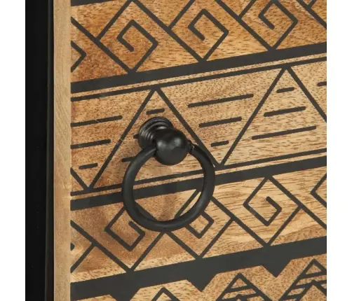 Kafijas Galdiņš, Melns, 80X50X40 Cm, Raupjš Mango Masīvkoks Vidaxl