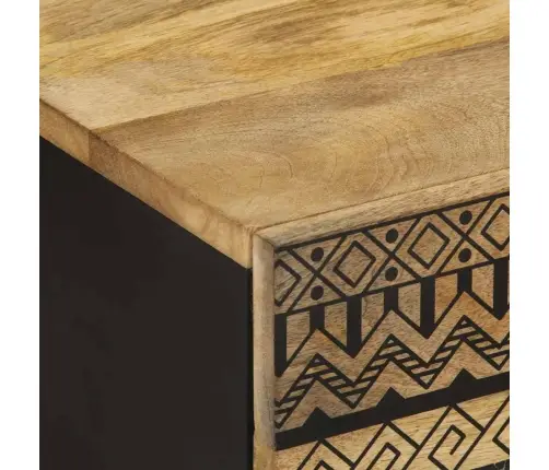 Kafijas Galdiņš, Melns, 80X50X40 Cm, Raupjš Mango Masīvkoks Vidaxl