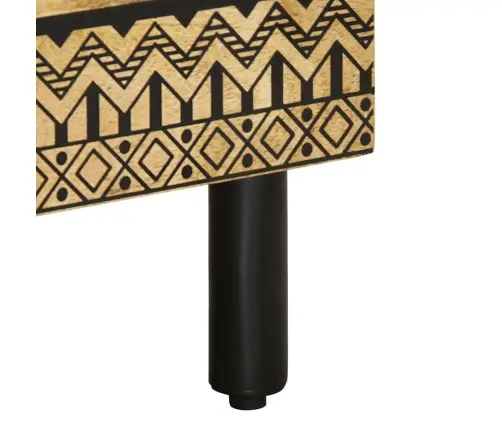 Naktsskapītis, Melns, 40X33X46 Cm, Neapstrādāts Mango Masīvkoks Vidaxl