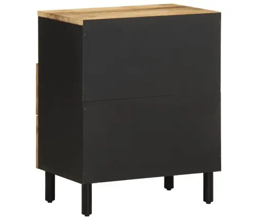 Naktsskapītis, Melns, 50X33X62 Cm, Neapstrādāts Mango Masīvkoks Vidaxl
