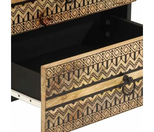 Naktsskapītis, Melns, 50X33X62 Cm, Neapstrādāts Mango Masīvkoks Vidaxl