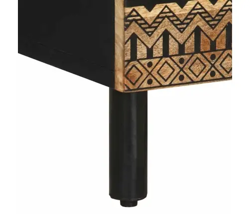 Naktsskapītis, Melns, 50X33X62 Cm, Neapstrādāts Mango Masīvkoks Vidaxl