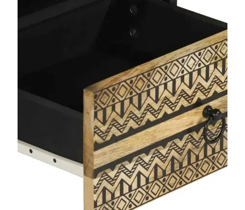 Kavos Staliukas Juodas 80X54X40 Cm Masyvus Rough Wood Mango Kavos Staliukas Juodas 80X54X40 Cm Masyvus Rough Wood Mango