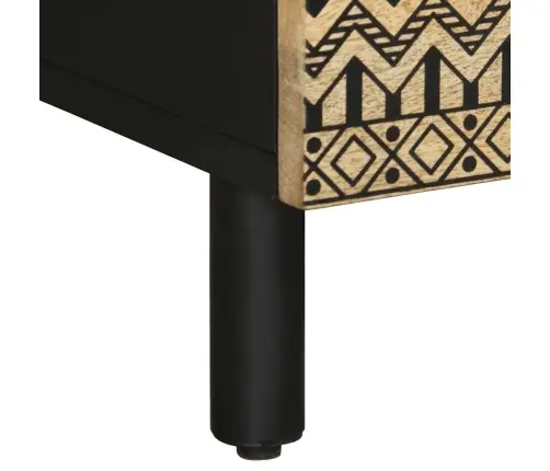 Kavos Staliukas Juodas 80X54X40 Cm Masyvus Rough Wood Mango Kavos Staliukas Juodas 80X54X40 Cm Masyvus Rough Wood Mango