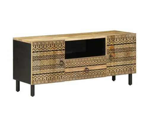 Telerikapp Must 105X33,5X46 Cm Täispuidust Mango