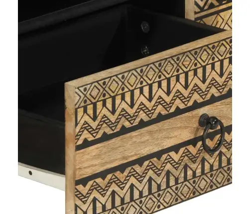 Telerikapp Must 105X33,5X46 Cm Täispuidust Mango