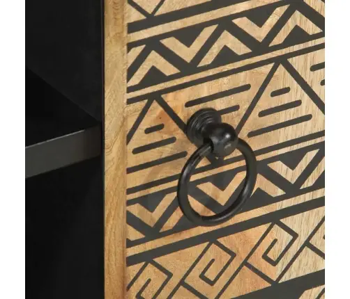 Telerikapp Must 80X33,5X46 Cm Täispuidust Mango