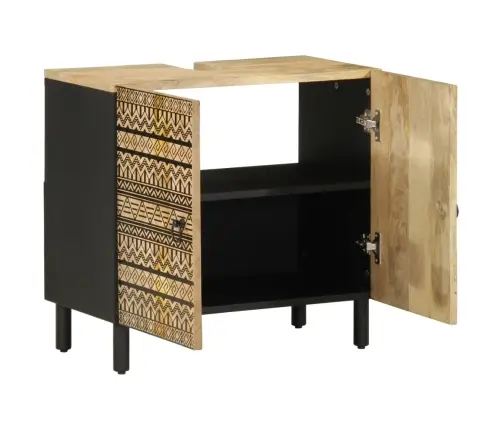 Vonios Kambario Spintelė Praustuvui, Juoda, 62X33X58cm Mango