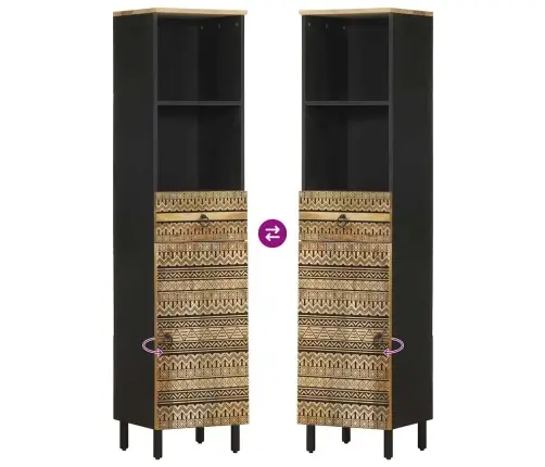 Vannasistabas Skapītis, 38X33,5X160 Cm, Mango Masīvkoks Vidaxl