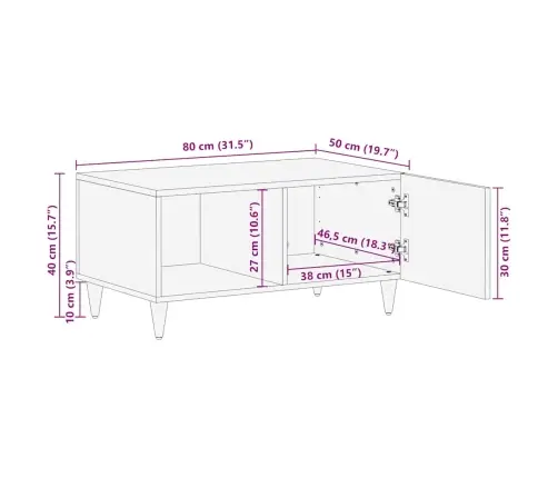 Kafijas Galdiņš, 80X50X40 Cm, Mango Masīvkoks Vidaxl Kafijas Galdiņš, 80X50X40 Cm, Mango Masīvkoks Vidaxl