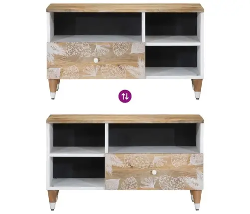 Televizoriaus Spintelė 80X33,5X46 Cm Masyvo Medžio Mango