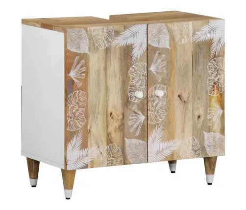 Vannasistabas Izlietnes Skapītis, 62X33X58 Cm, Mango Masīvkoks Vidaxl