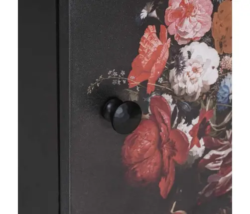 Naktsgaldiņš Ar Durvīm Melna 40 X 33 X 46 Cm Cieta Mango Koksne Vidaxl