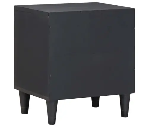 Naktsgaldiņš Ar Durvīm Melna 40 X 33 X 46 Cm Cieta Mango Koksne Vidaxl