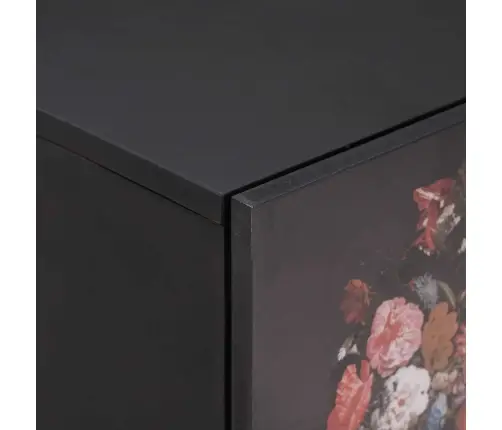 Naktsgaldiņš Ar Durvīm 2 Pcs Melna 40 X 33 X 46 Cm Vidaxl