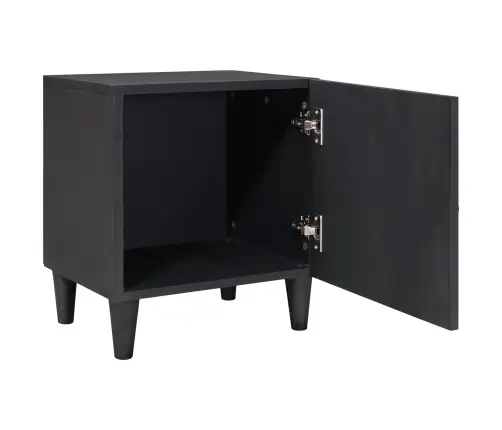 Naktsgaldiņš Ar Durvīm 2 Pcs Melna 40 X 33 X 46 Cm Vidaxl