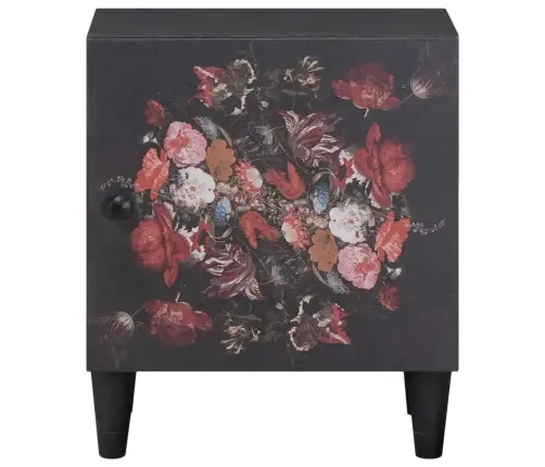 Naktsgaldiņš Ar Durvīm 2 Pcs Melna 40 X 33 X 46 Cm Vidaxl