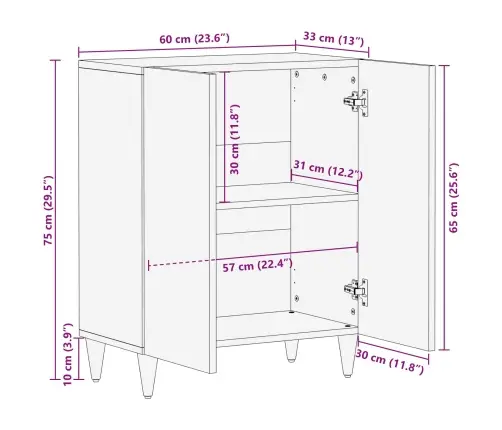 Uzglabāšanas Skapji Daudzkrāsains 60 X 33.4 X 75.1 Cm Vidaxl