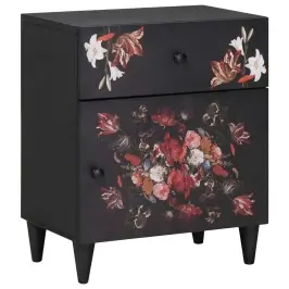 Naktsgaldiņš Daudzkrāsains 50 X 33 X 60 Cm Cieta Mango Koksne Vidaxl