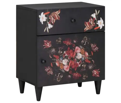 Naktsgaldiņš Daudzkrāsains 50 X 33 X 60 Cm Cieta Mango Koksne Vidaxl