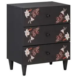 Naktsgaldiņš Daudzkrāsains 50 X 33 X 60 Cm Cieta Mango Koksne Vidaxl