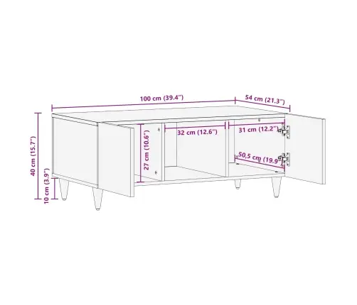 Kohvilaud Mitmevärviline 100 X 54 X 40 Cm Tugev Mango Puu