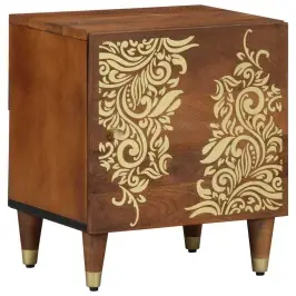 Nakts Skapītis Medus Brūna 40 X 33 X 46 Cm Mango Masīvkoks Vidaxl