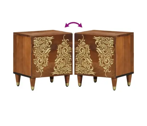 Nakts Skapītis 2 Pcs Medus Brūna 40 X 33 X 46 Cm Vidaxl