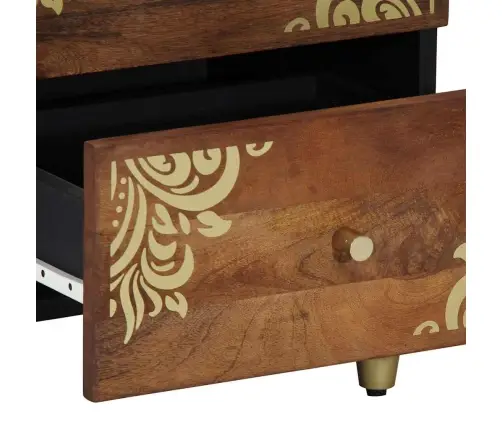 Nakts Skapītis Medus Brūna 40 X 33 X 46 Cm Mango Masīvkoks Vidaxl