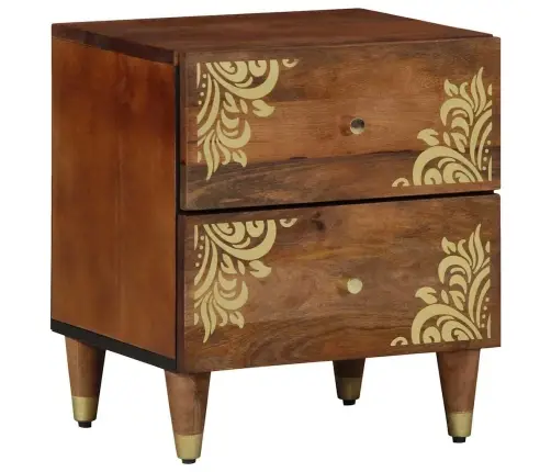 Nakts Skapītis Medus Brūna 40 X 33 X 46 Cm Mango Masīvkoks Vidaxl