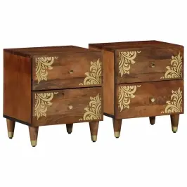 Šalia Lovos Spintelė 2 Pcs Honey Brown 40 X 33 X 46 Cm