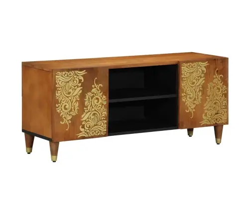 Televizora Skapīša Brūna 105 X 33.5 X 46 Cm Mango Masīvkoks Vidaxl