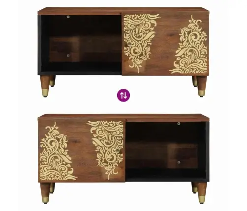 Kafijas Galdiņš Medus Brūna 80 X 50 X 40 Cm Mango Masīvkoks Vidaxl