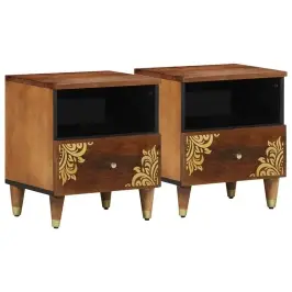 Nakts Skapītis Ar Atvilktni 2 Pcs Medus Brūna 40 X 33 X 46 Cm Vidaxl